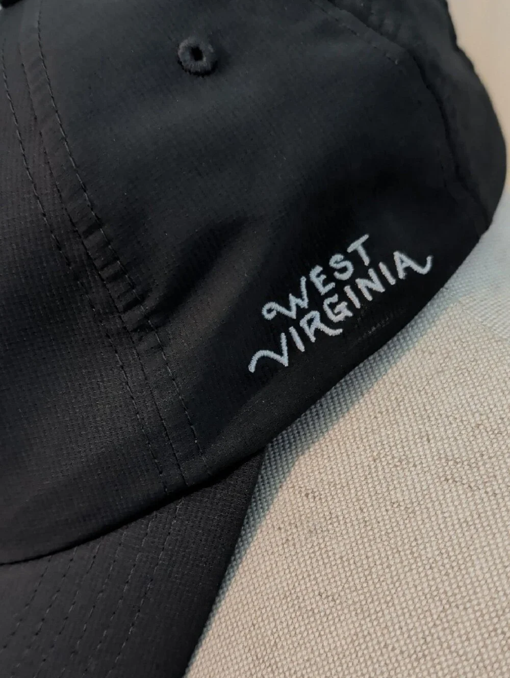 Black Embroidered Can Graphic Baseball Cap